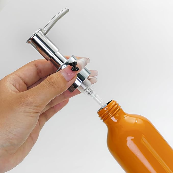 Elitzia Massage Oil Warmer Use Parts Pump Bottle 1 Pack 8.45oz/250ml Aluminium Pump Bottles for Solution Gel Lotion and Cream Use Suitable for ETOH01 ETOH02 ETLB01 ETLB02 ETOH843N ETOH843NB(Orange)