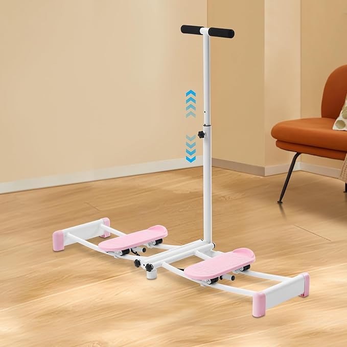 Pink Ski Exercise Machine, 32.68-38.59in Adjustable, 220.46lb Capacity, Pelvic and Thigh Trainer for Home Workouts
