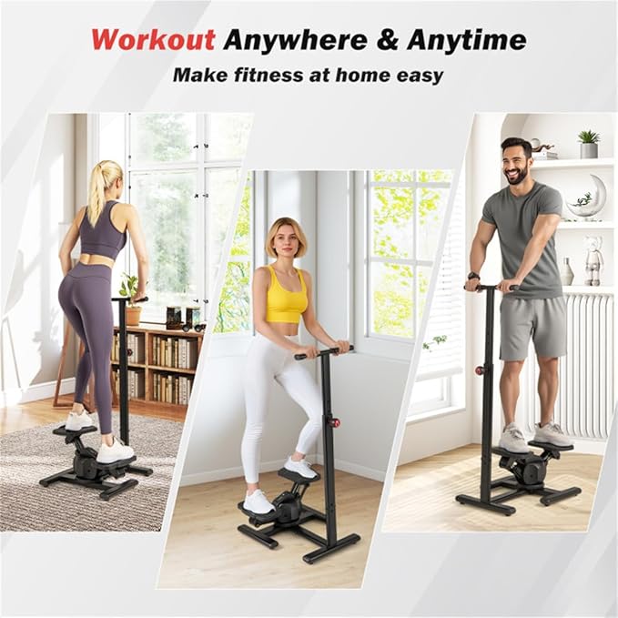 Multi-Functional Exercise Stepper with Step & Twist Design – 300 lb Capacity, Non-Slip Pedals & Stable Metal Frame Cardio Step Machine for Home Workouts