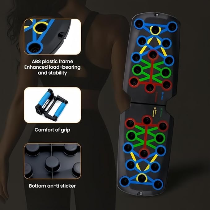 28 in 1 Push Up Board, Foldable Multi-Functional Pushup Stands System, Professional Floor Chest Muscle Training Equipment Home Gym for Men and Women, Gift for Fitness Enthusiasts