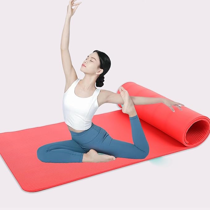 Yoga Mat Thick 1/5" Thick Non Slip Anti-Tear High Density Exercise Mat with Carrying Strap Large Yoga Mat for Floor, Gym, Fitness, Pilates, Stretching, Home Yoga, Workouts