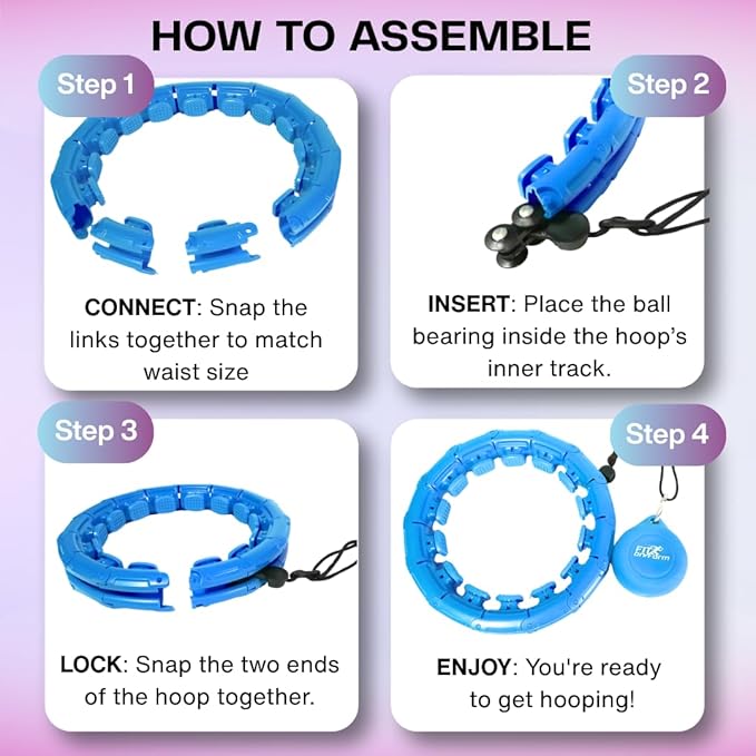 FIT ON FORM Infinity Weighted Hula Hoop for Adults Weight Loss, Smart Exercise Hola Circle Hoop for Women Abs Workout