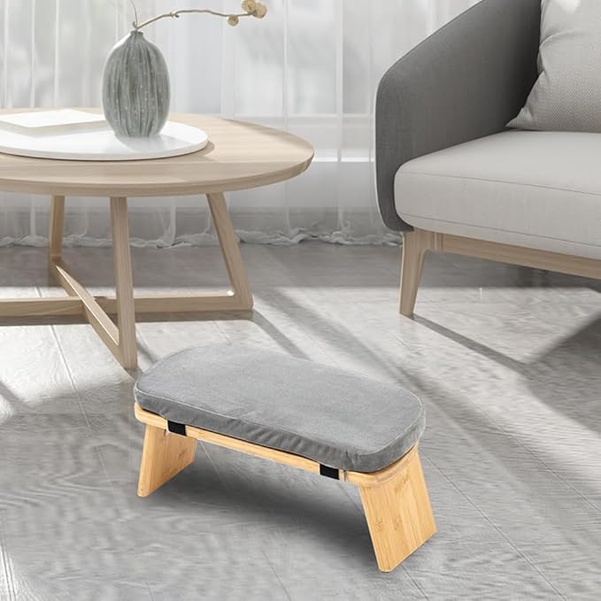 Meditation Bench, Portable Yoga Auxiliary Stool with Cushion, Wooden Kneeling Stool with Handbag, Foldable Comfort Chair, Multifunctional Ergonomic Seat, for Yoga, Prayer