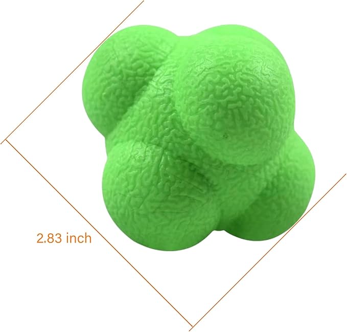AIRLAXER Reaction Ball,Reflex Ball for Hand Eye Coordination Training,2.83 inch,Pack of 3-Orange,Yellow,Green