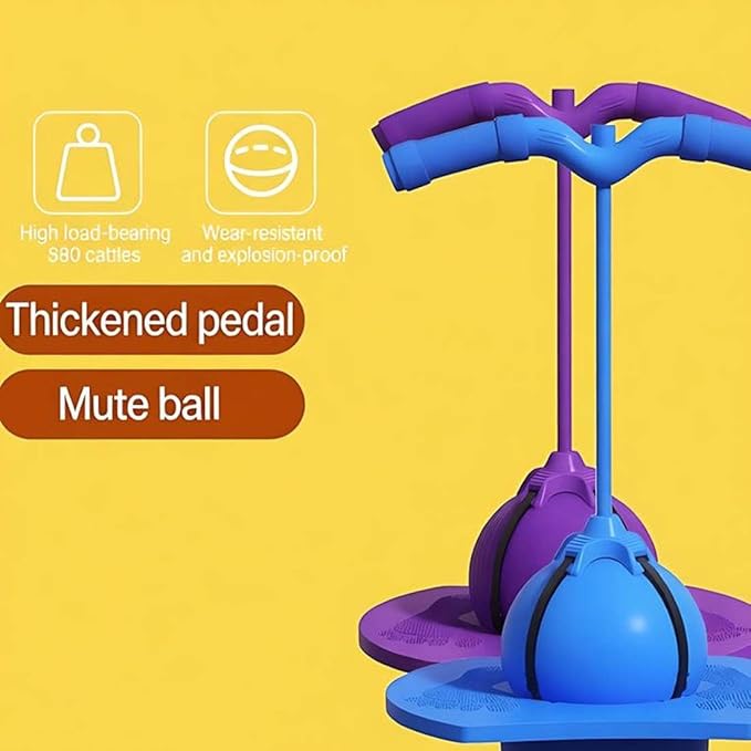 Balance Jumping Ball with Handle, Crazy Jumper Jump Ball for Adults -Balance Board with Handle, Indoor And Outdoor Funny, Perfect for Balance, Coordination, Fitness