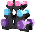 AUXSOUL 1 Pack Dumbbell Rack Stand, 3 Tier Dumbbell Bracket Free Hand Weight Tower Stand for Home Gym Organization, Holds 3/5/8 LB (Weights Not Included)