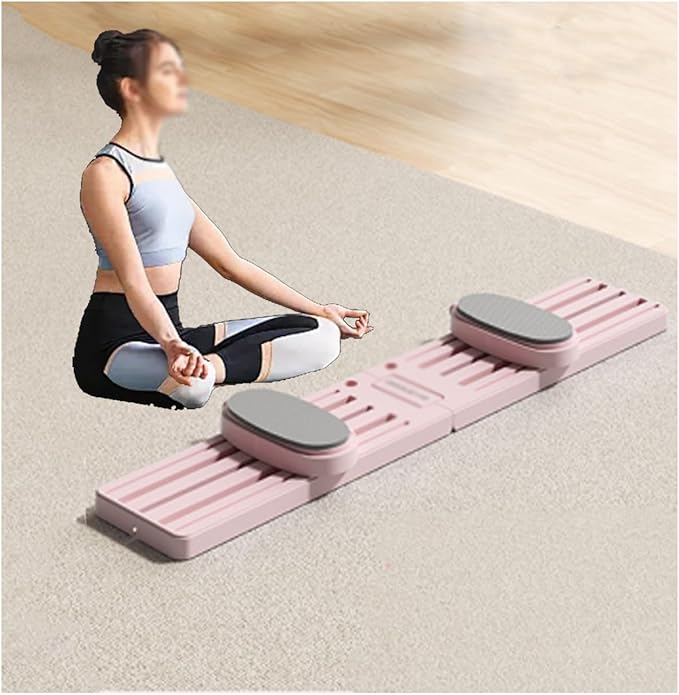 Leg Strength Split Exerciser Ski Trainer Ski Machine Exercise Collapsible Leg Magic Machine Adjustable Inner Thigh Shaper Kegel Trainer Workout Equipment(Pink,Basic Type)