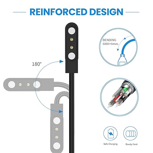 Chofit Intended for SOLAWAVE 4-in-1 Red Light Therapy Wand Charging Cable Magnetic Replacement Charging Cord for SOLAWAVE Facial Wand Charger Accessories (Black&Black)