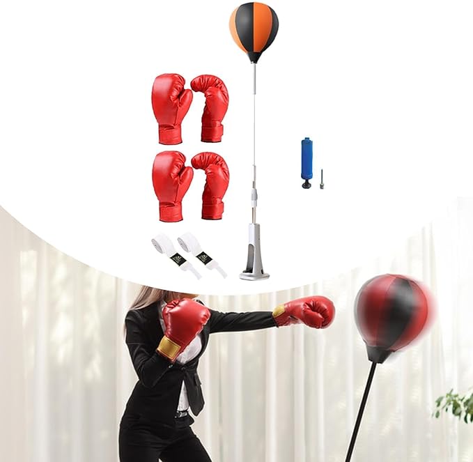Boxing Reaction Ball Reflection Training Equipment Adjustable Height for Kids Adults Boxing Punching Bag for Fitness Exercise, Style C