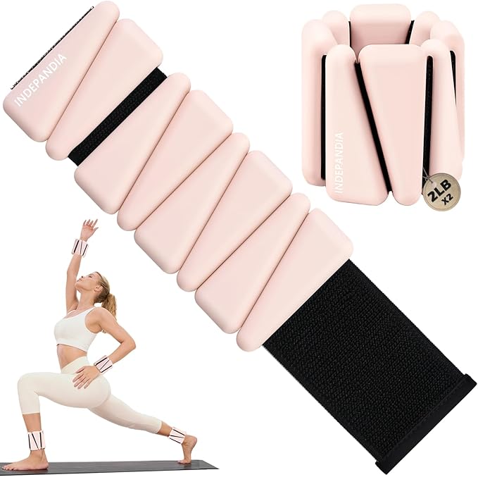 Wrist Ankle Weights for Women & Men, 2lbs/4lbs Adjustable Weighted Bangles to Boost Calorie Burn & Strength, Arm & Leg Weights for Pilates, Yoga, Walking, Barre, Gym & Home Workout