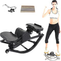 U-Shaped Rock Stepper, with Resistance Band & Mat - Side to Side Low-Impact Fitness Stepper for Home Workout, Compact for Legs Glutes Abs, Rock Stepper with Digital Display