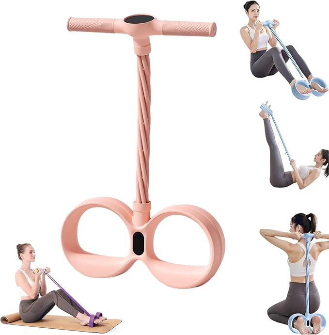 Smart Foot Pedal Puller, with Digital Counter & Handles, 6 Tube Pedal Resistance Band for Full Body Workout, Leg Exerciser While Sitting for Seniors