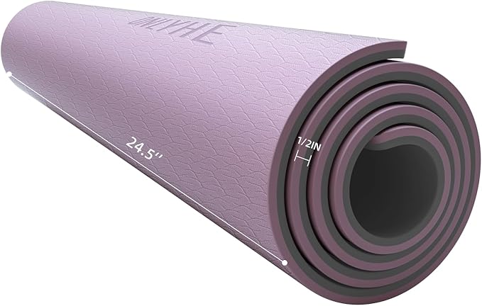 Extra Thick 12mm TPE Exercise Yoga Mat with Strap, 1/2 Inch Non-slip Workout Mat for gymnastics, Pilates, Home, Workout, Gym Floor Fitness