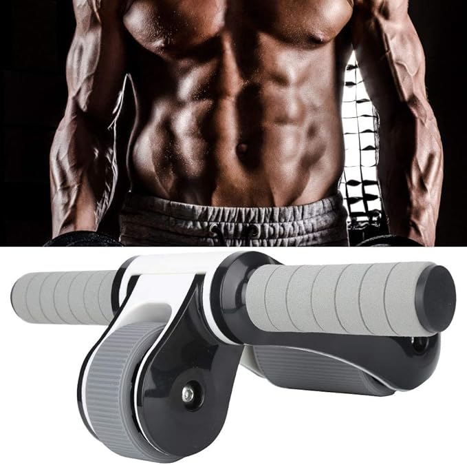 2 Wheels Ab Roller Wheel Abdominal Exerciser with Knee Pad Home Fitness Equipment