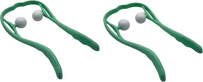 Mount Plus M1212 Shiatsu Neck Massager for Neck and Shoulder with Deep Tissue Trigger Point Manual Self Muscle Massage for Muscle Pain Relief (Simulates Massage Therapist Hands) (2 Pack Green)