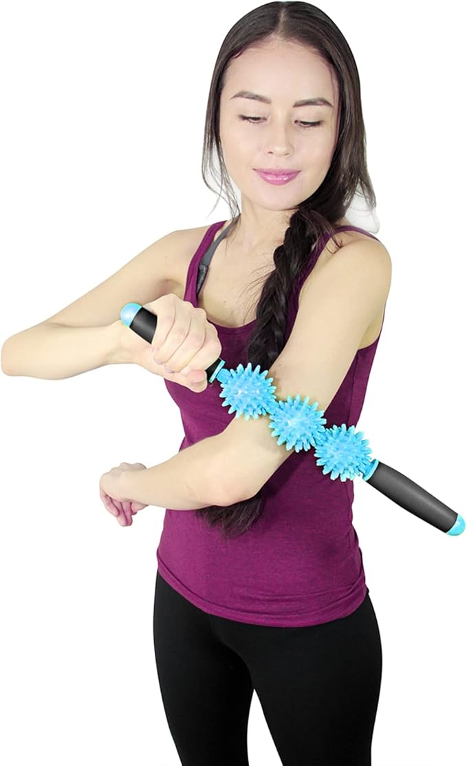 Coolife Fascia Muscle Roller - Cellulite Massager - Fascia Roller for Cellulite and Sore Muscles - Neck, Leg, Back, Body Deep Tissue Massage Stick Tools - 3 Balls Size Version
