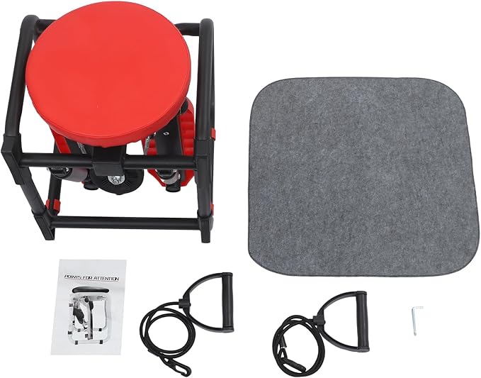 Multi-Function Stepper with Seat,Side-to-Side Lateral Rocking Fitness Stepper with Digital Monitor/Resistance Bands Machine, Total Body Workout, 300LBS Capacity for Home Office Workout