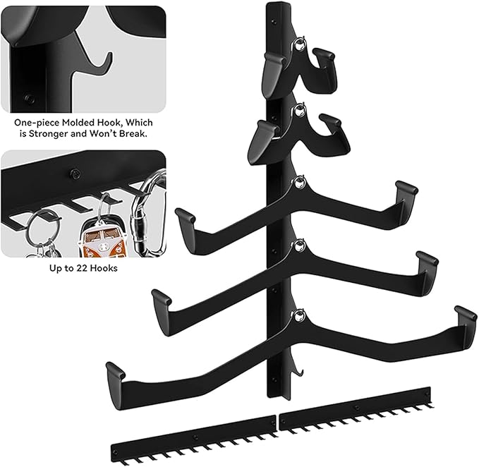 Pull Down Rack - Stainless Steel 96cm Wall Mounted | 5-Piece Gym Fitness Equipment Organizer | Lat Bar Cable Attachment Storage Holder | Home Garage Workout Strength Training Organization