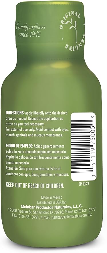 Malabar Massage Oil - 60ml, Muscle Comfort Formula with Malabar Axocopaque, Clove, Mint for Stress Relief
