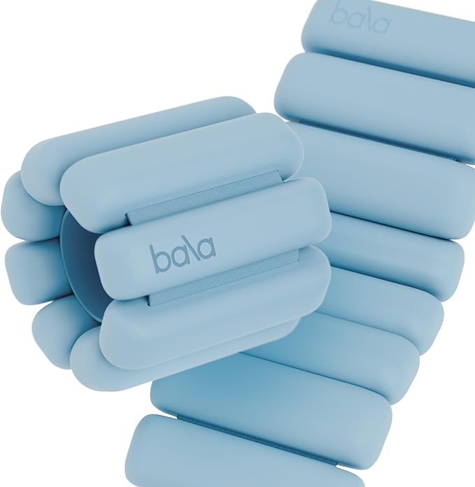 Bala Bangles Wrist & Ankle Weights for Women & Men - Adjustable Weighted Bands - Soft Silicone Arm & Leg Weights for Pilates, Yoga, Walking, Barre, Home Workout & Strength Training Exercise