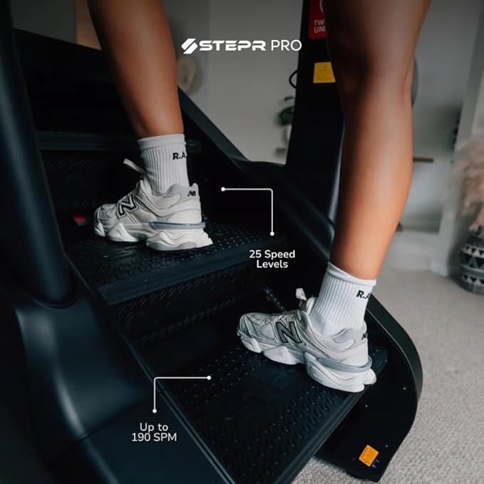 STEPR PRO Classic Stair Master with LED Touchscreen, Commercial Grade Stairmaster Machine for Home, 190 Steps/Min, Bluetooth Stepper Machine, Resistance Band Attachments, Mobile App, 400 lb Capacity