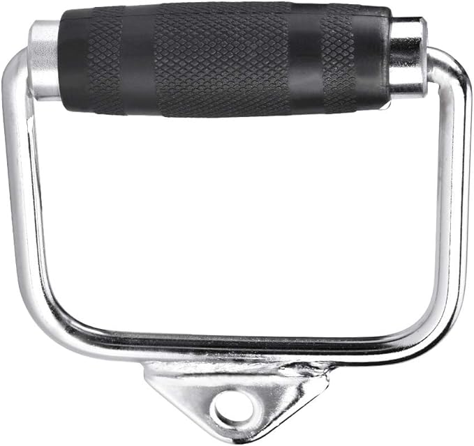 Alomejor Exercise Single High Strength Stirrup Handle Gym Cable Equipment Attachment for Home or Gym Training Steel Silver 827g