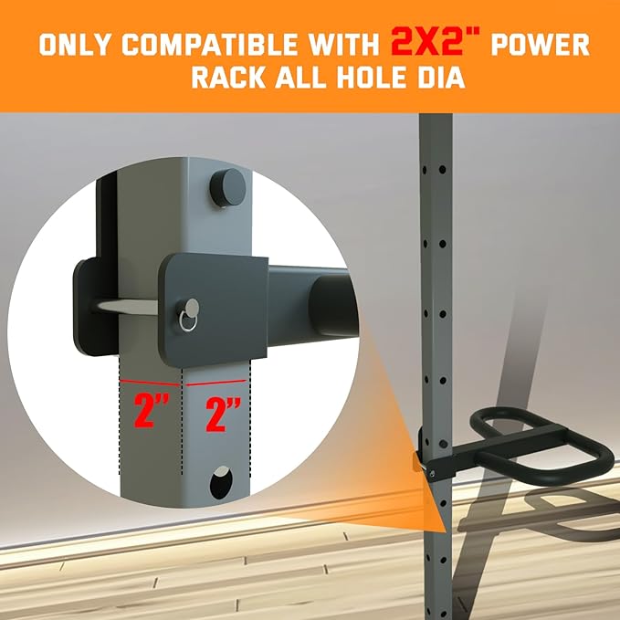 Dip Bar Attachment for 2"x2" Squat Rack, Heavy Duty Power Rack Attachment with 5/8" or 1" Hole