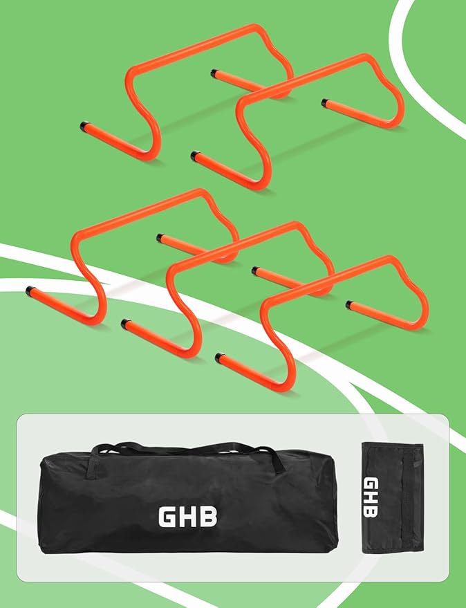 GHB Agility Hurdles 8" Speed Agility Training Hurdles, Detachable Sturdy Hurdles Training Equipment Set with Carry Bag for Kids,Athletes,Soccer,Basketball