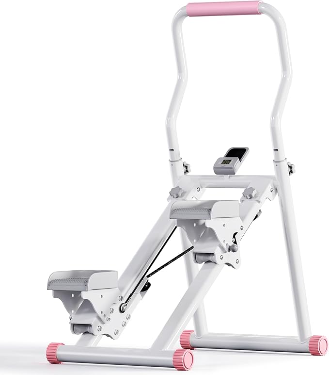 DlandHome Stair Stepper for Home Gym, Foldable Vertical Climber Machine with LCD Monitor, Stair Master with Adjustable Handlebar & Oversized Pedal, Stair Climber for Full-Body Workout