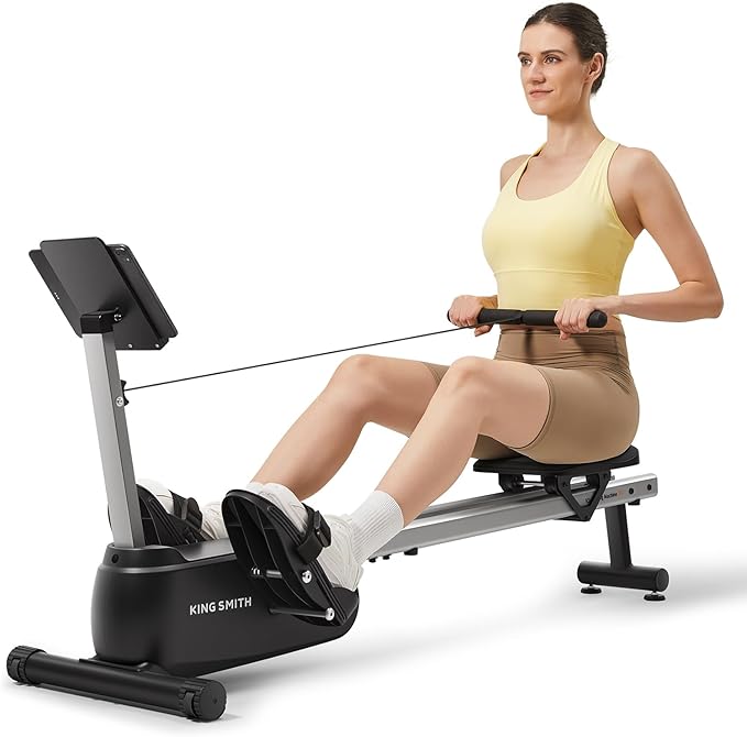 KINGSMITH Rowing Machines for Home Foldable, Compact Row Machine, 400LB & 350LB Weight Capacity, Folding Rower Machine with Adjustable Resistance, Data Monitor, App Supported