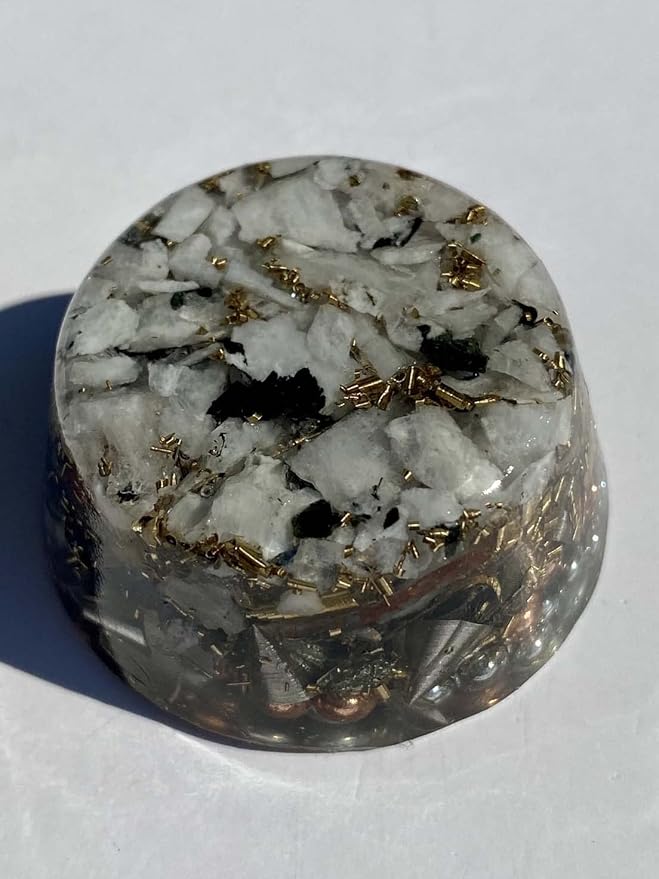 Moonstone Orgone Generator Energy Accumulator 7.83Hz/432Hz/528Hz/Advance Harmonics Many Beautiful Ingredients! (Moonstone)
