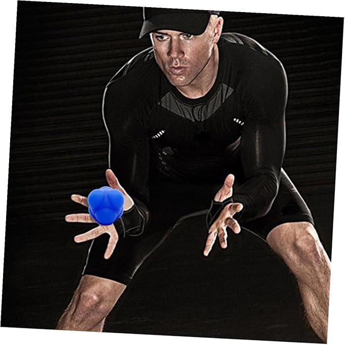 Hexagonal Silicone Agility Reaction Ball for Hand-eye Coordination Training Reflex Bounce Trainer for Speed Reflex and Rehabilitation Exercises Suitable for Men and Women