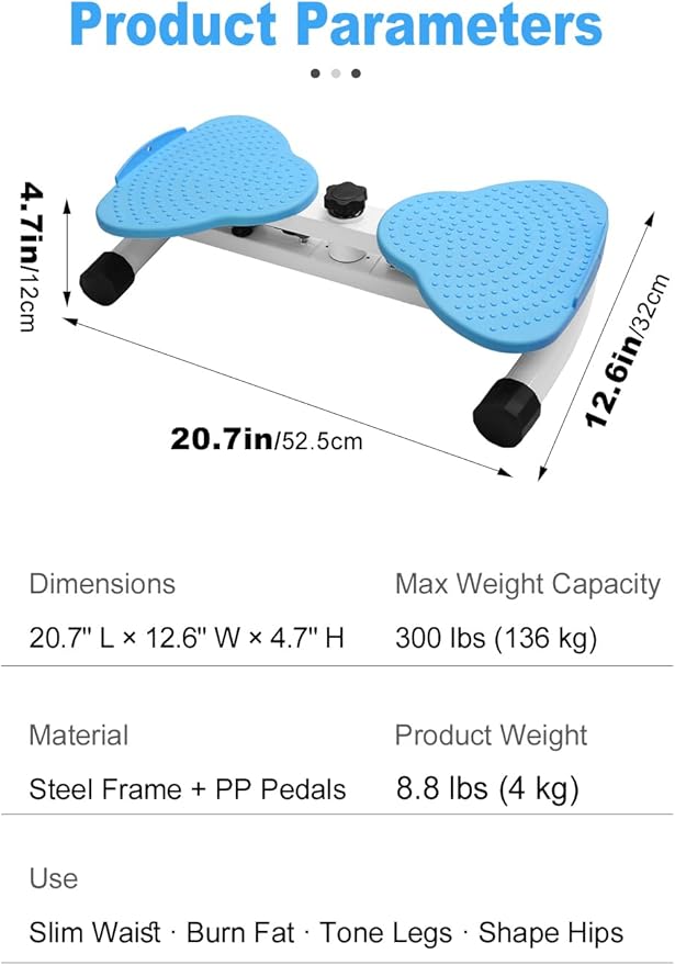 Waist Twister Machine Exercise, Adjustable Waist Twistting Fitness Tool with 300 lbs Weight Capacity, Abs Workout Equipment for Slim Waist and Core Ab Exercise