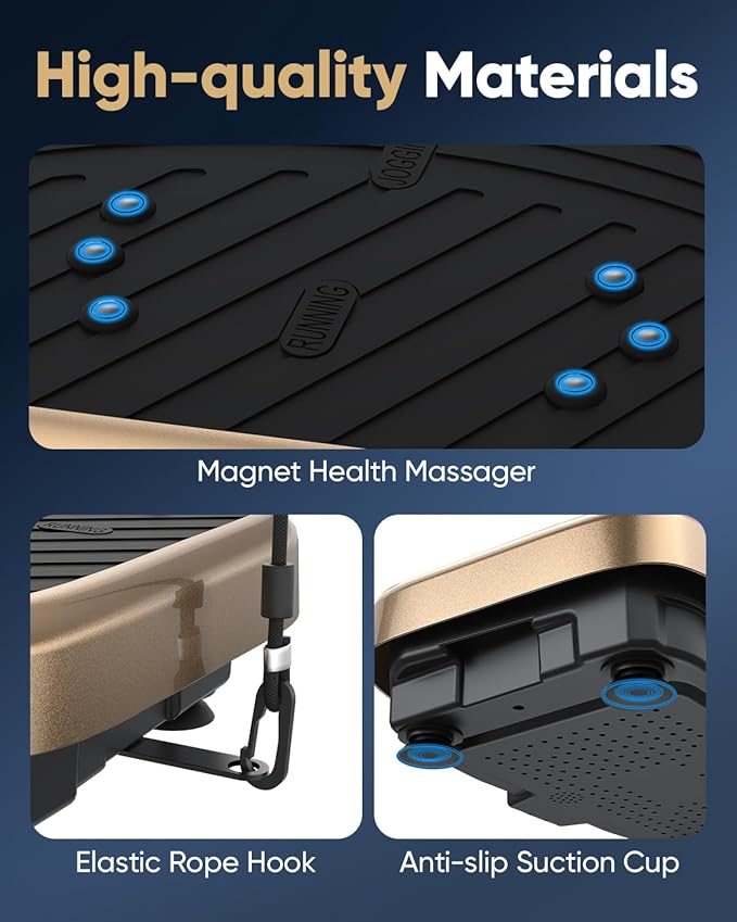Vibration Plate Exercise Machine, Vibrating Plate Platform for Lymphatic Drainage with 200 Adjustable Speeds, Power Vibration Plate for Weight Loss & Fitness, Supports Weight 450 Lbs
