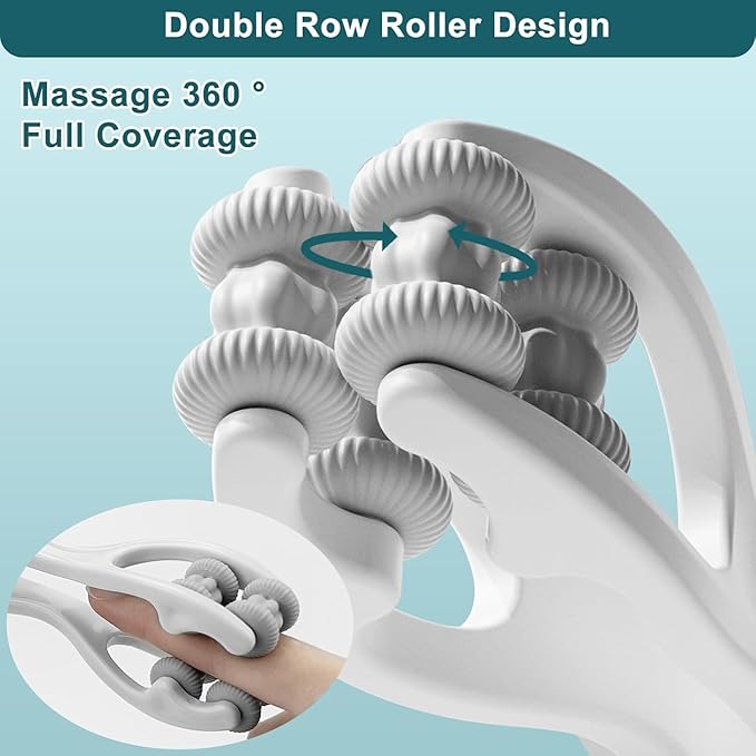 2pcs Finger Massager for Arthritis Finger Arthritis Pain Relief Manual Massage Tools Hand Massage Roller Thumb Massager for Woman Mothers Day Gift Palm Foot Acupressure Tool Grey