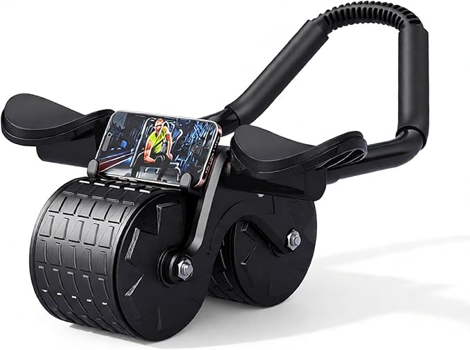 New Ab Roller for Wheel, Home Workout Auto Rebound Abdominal Wheel, Ab Abdominal Exercise Roller with Elbow Support, Core Workout Equipment for Strengthening Abs, for Women & Men