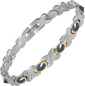 Magnetic Ankle Bracelets for Women, Stainless Steel Magnetic Anklet with Blue Stones, Fashion Jewelry Present (0137SGD)