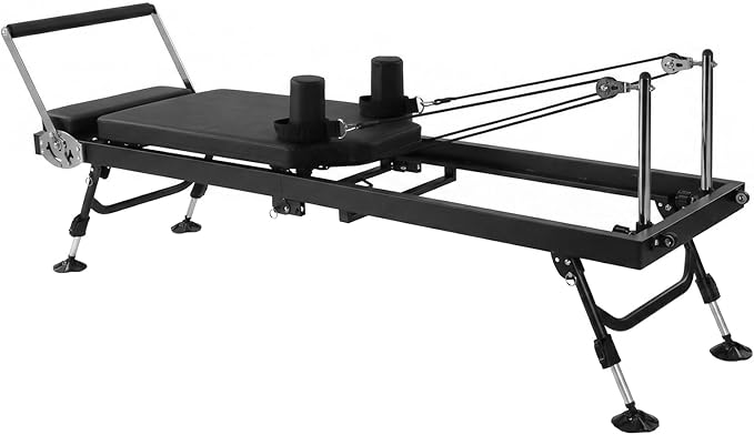 Generic 78 in Pilates Reformer with Springs Resistance Adjustable Fitness Equipment 300 LBS Capacity Smooth Glide Carriage Reformer for Home and Studio Use