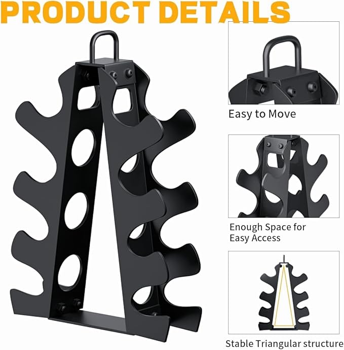 Weight Rack for Dumbbells,A-Frame Dumbbell Rack Stand Only, Alloy Steel Dumbbells Storage Rack with Handle for Home Gyms Workout (Dumbbells not include)