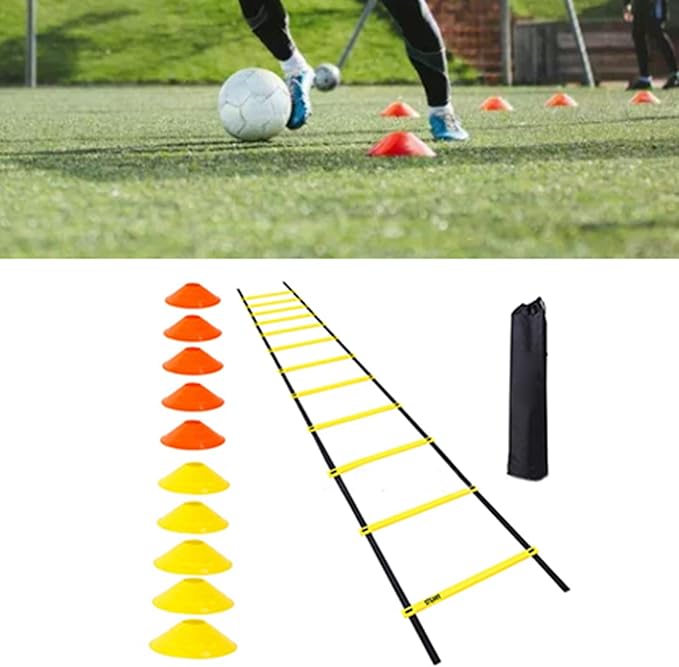SUNGOOYUE Agility Ladder, 12 Rung 20ft Speed Agility Training Equipment Set with Carrying Bag, for Soccer Training Sports Coordination Workout