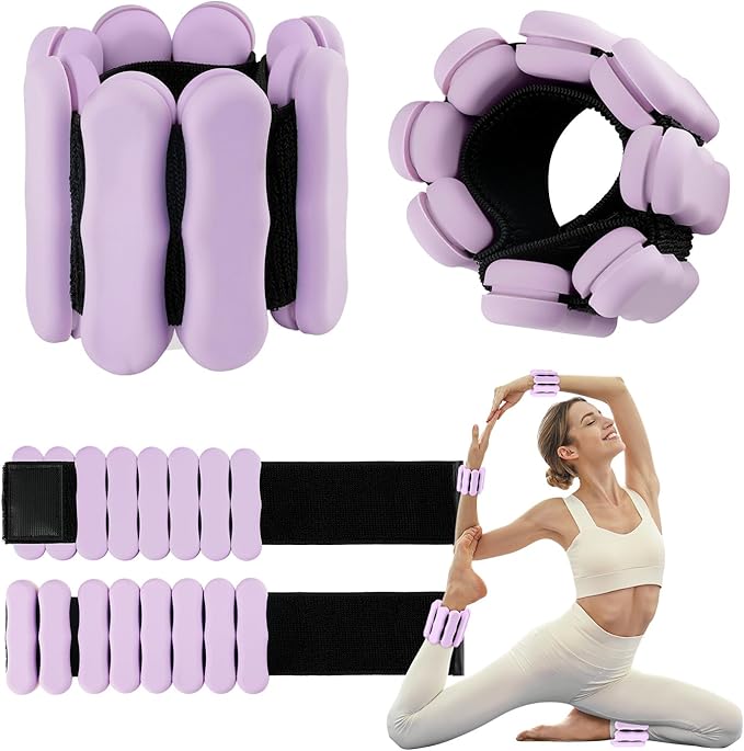 Wrist Ankle Weights for Women Men, Leg Arm Wrist Weights Bangles 1lb*2 2lb*2 Wearable Weights Pilates Weighted Bracelet for Strength Training Walking Swimming Yoga Physical Therapy