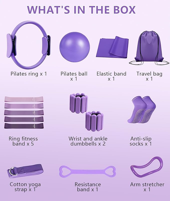 Pilates Ring Set with Adjustable Resistance