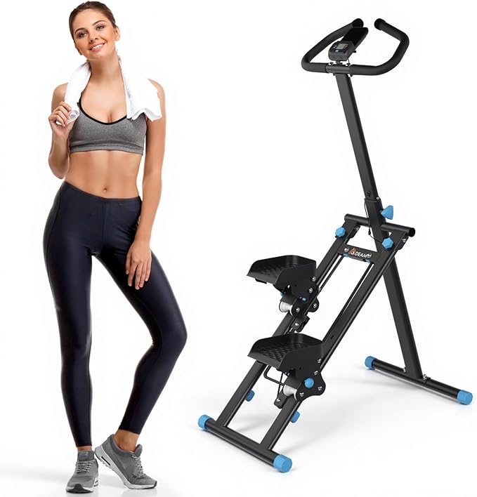Stair Stepper for Home, Stair Master for Exercise at Home Folding Stair Stepper for Full-Body Workout Compact Stair Climber with Resistance/Phone Holder/Adjustable Handlebar & Pedals