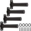 4 Pack Weight Plate Holder, Wall Mounted Weight Rack Storage for 2" Weight Plate, Max Weight Capacity 330 lb with Black Powder Coated for Garage Home Gym Strength Training