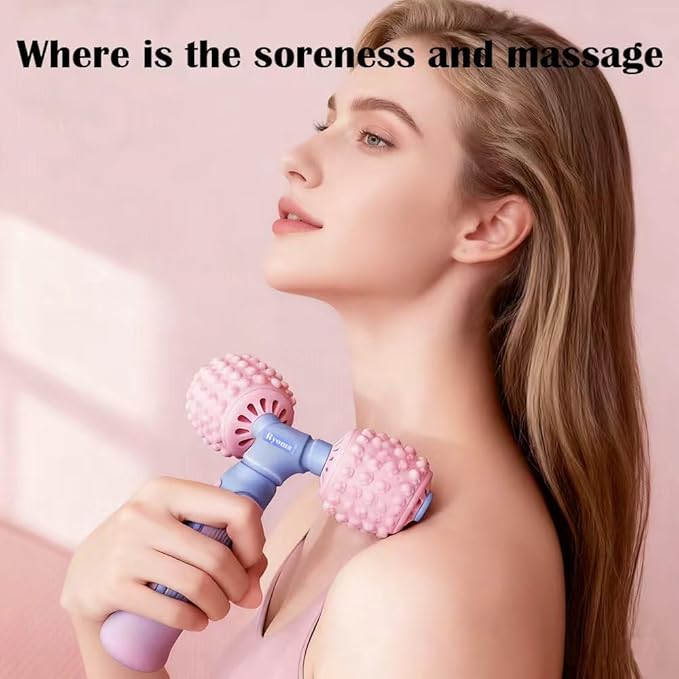 Ryoma Cat Paw Dual-Roller Massager, Protable Hand Held Massage Roller,Muscle Kneading Sensation, Silicone Softness Comfortable Massage Tool,Suitable for Gifting and Personal use