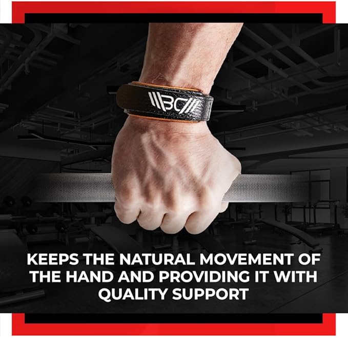 WARM BODY COLD MIND Leather Wrist Wraps for Weightlifting, Powerlifting, Gym – Wrist Support for Men & Women – Heavy Duty Wrist Straps for Strength Training (PRO Black, L)