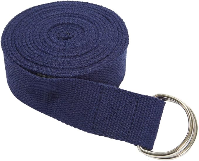 Everyday Yoga Strap with Metal D-Ring - Durable Stretching Strap for Yoga, Pilates, Flexibility & Physical Therapy (6ft, 8ft, 10ft)