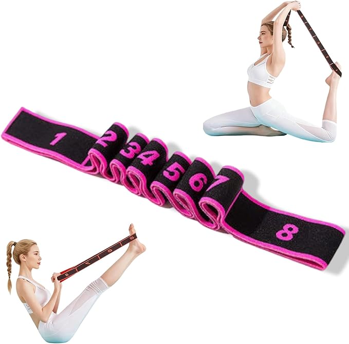 Fitness Resistance Band for Stretching and Yoga, Fashion Puller Exercise, 8/10 Loops Elastic Exercise Bands for Adults, Exercise Bands with Handles for Full Body Stretching Shaping