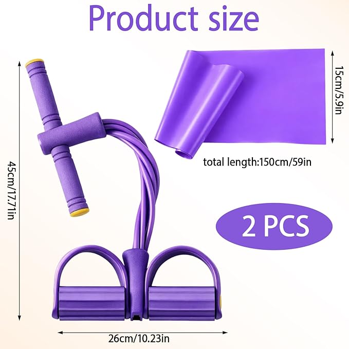 Pedal Resistance Band, 6 Tube Foot Pedal and Handles Resistance Bands, for Home Workouts and Full-Body Training, Multifunction Foot Pedal Resistance Band for Assisted Sit-Ups and Strength Training