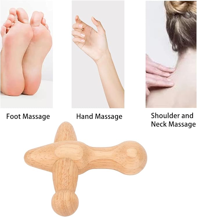 Trigger Point Massager Tool, Wood Deep Tissue Acupressure Massage Tools for Full Body Relaxing, Handcrafted Thumb Saver Massager